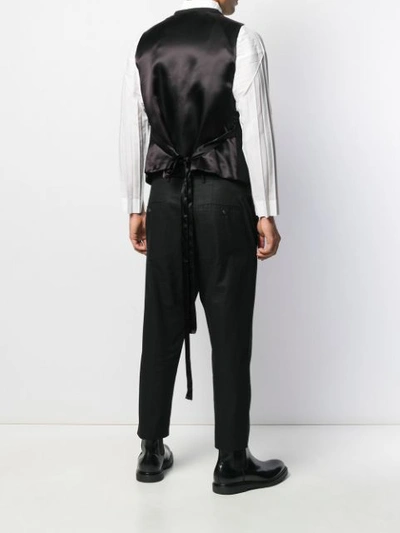 Shop Fumito Ganryu Button-down Fitted Waistcoat In Black