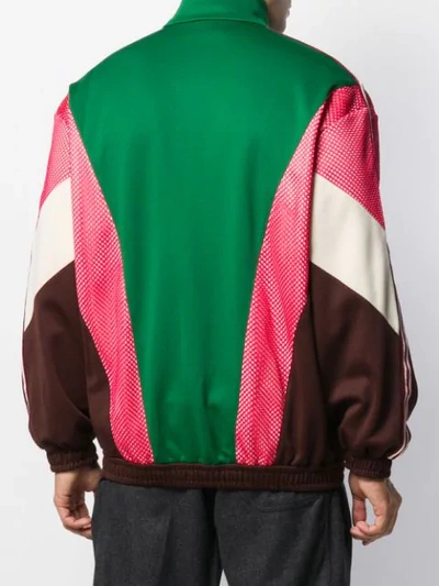 Shop Gucci Oversized Patchwork Jacket In Green