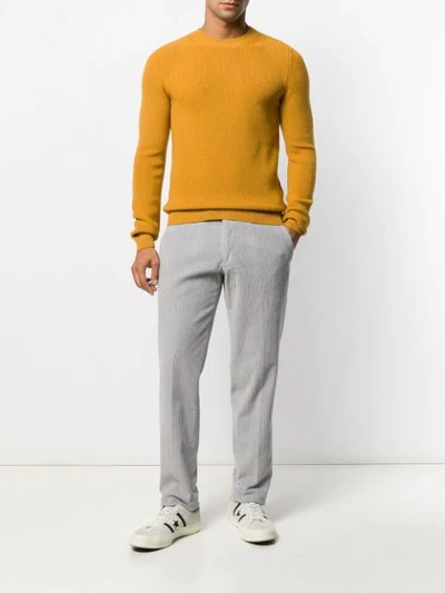 Shop Al Duca D'aosta Ribbed Crew Neck Jumper In Orange