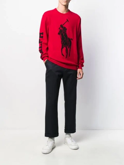 Shop Polo Ralph Lauren Big Pony Intarsia Jumper In Red