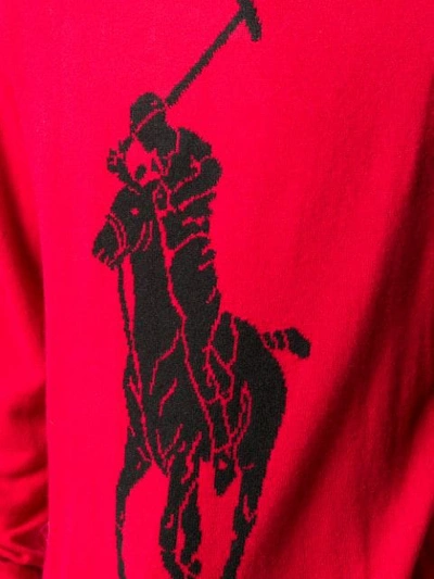 Shop Polo Ralph Lauren Big Pony Intarsia Jumper In Red