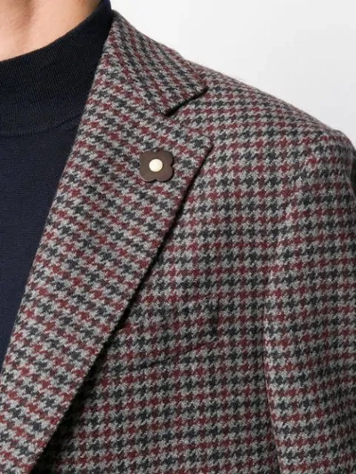 Shop Lardini Houndstooth Single-breasted Coat In Grey