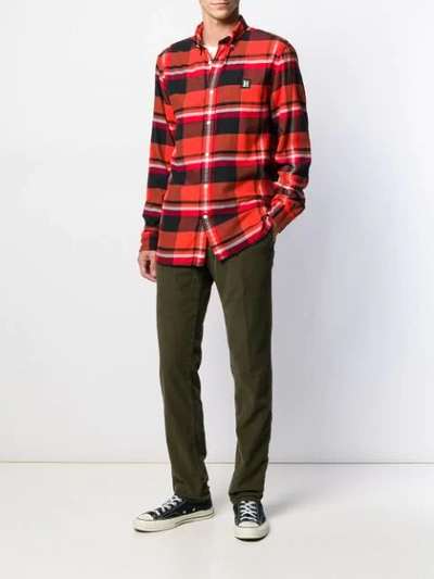 Shop Tommy Hilfiger X Lewis Hamilton Checked Relaxed Shirt In Orange
