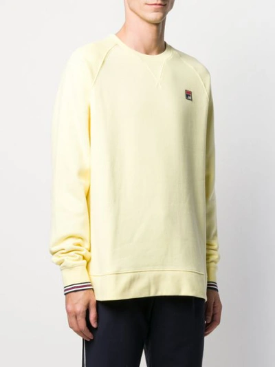 Shop Fila Striped Trim Sweatshirt In Yellow