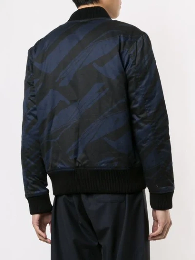 Shop Band Of Outsiders Spaceship Striped Bomber Jacket In Blue