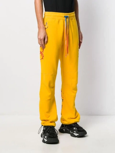Shop Off-white Logo Track Trousers In Yellow