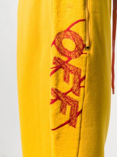Shop Off-white Logo Track Trousers In Yellow