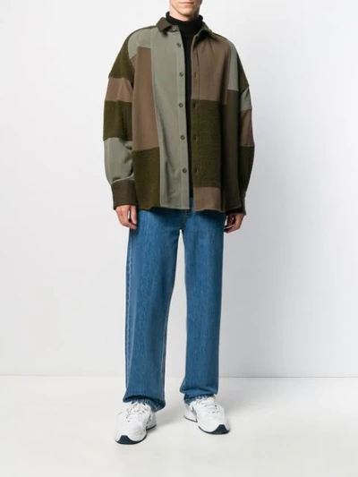 Ambush Fleecejacke Im Patchwork-look In Green