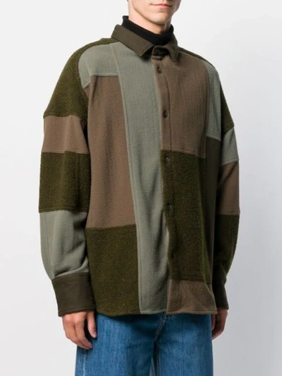 Ambush Fleecejacke Im Patchwork-look In Green