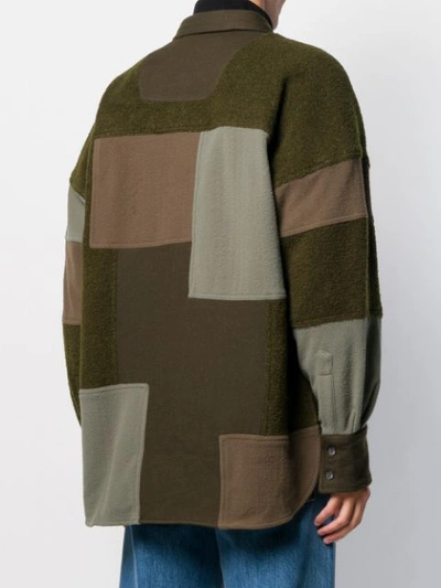 Ambush Fleecejacke Im Patchwork-look In Green