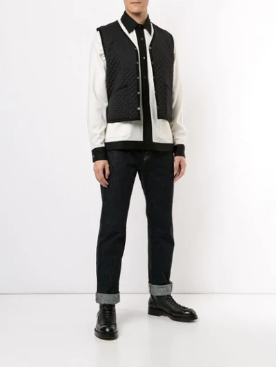 Shop Fumito Ganryu Diamond Quilted Waistcoat In Black