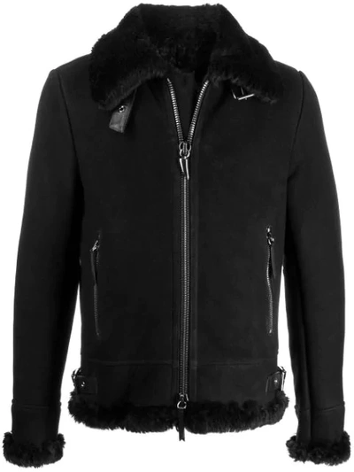Shop Giuseppe Zanotti Robin Suede Jacket In Black