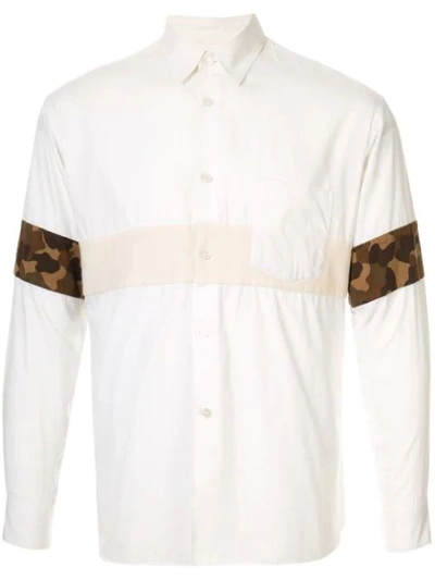 Pre-owned Comme Des Garçons Camouflage Insert Shirt In White