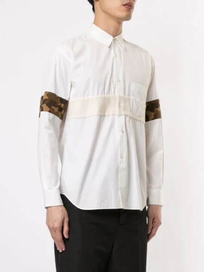 Pre-owned Comme Des Garçons Camouflage Insert Shirt In White