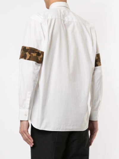 Pre-owned Comme Des Garçons Camouflage Insert Shirt In White