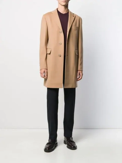 Shop Tagliatore Single Breasted Coat In Neutrals