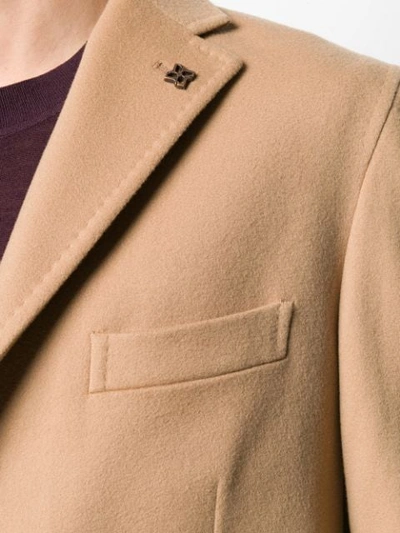 Shop Tagliatore Single Breasted Coat In Neutrals