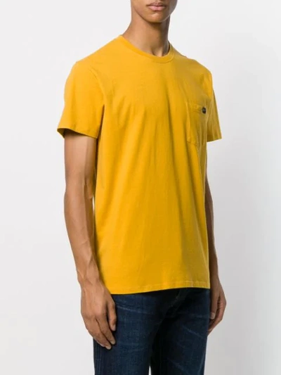 Shop Edwin Short Sleeved Cotton T-shirt In Yellow