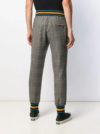Shop Dolce & Gabbana Drawstring Tartan Trousers In Grey