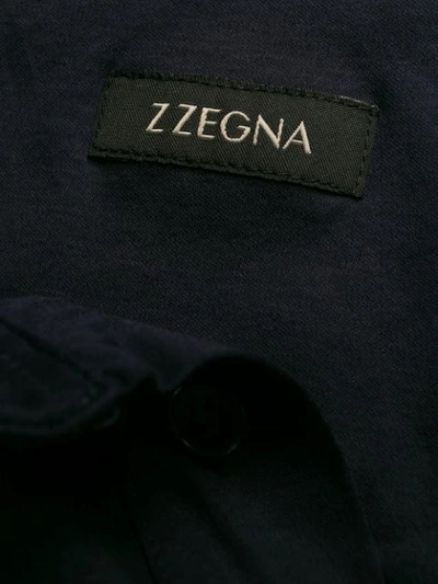 Shop Z Zegna Logo Polo Shirt - Blue