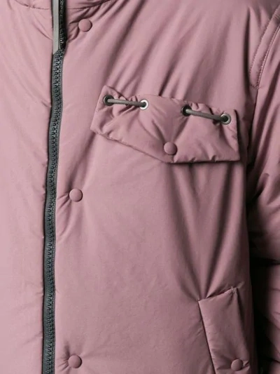 Shop Ferragamo Short Padded Coat In Pink