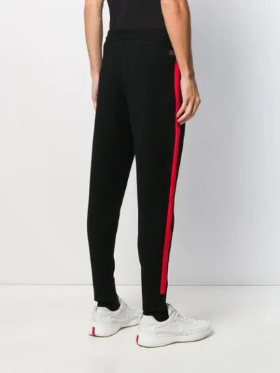 Shop Michael Kors Stripe Detailed Track Pants In Black