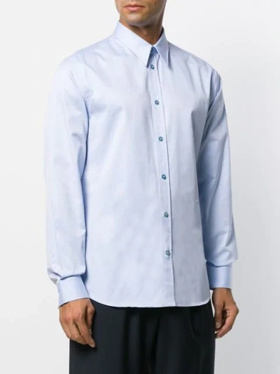 Shop Givenchy Embroidered Logo Shirt In Blue