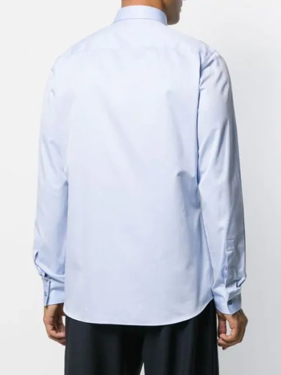 Shop Givenchy Embroidered Logo Shirt In Blue