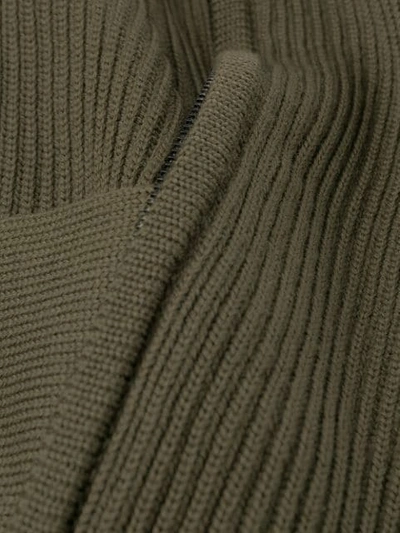 Shop Roberto Collina Ribbed-knit Zip-up Cardigan In Green