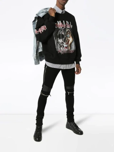 Shop Amiri Mötley Crue Graphic Print Sweatshirt In Black