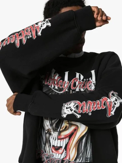 Shop Amiri Mötley Crue Graphic Print Sweatshirt In Black