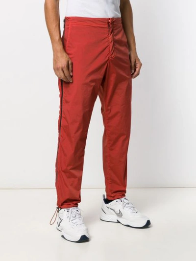 Heron Preston Side Zipped Trousers In Red