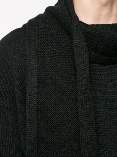 Sulvam Asymmetric Scarf-detail Sweater In Black | ModeSens