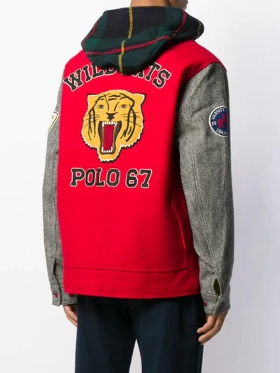 Shop Polo Ralph Lauren Patchwork Jacket In Red