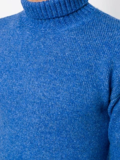 Shop Laneus Slim-fit Roll-neck Jumper In Blue