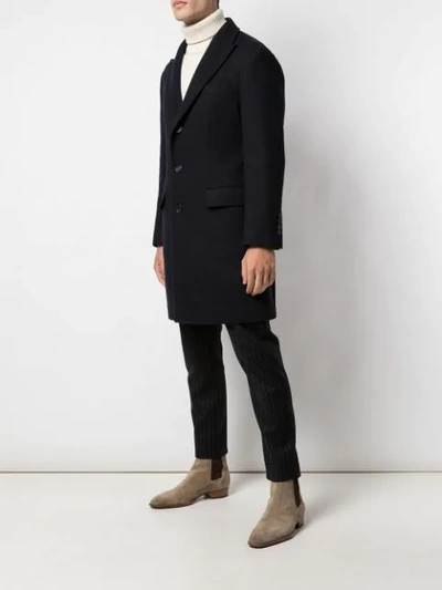 Shop Brunello Cucinelli Single-breasted Fitted Coat In Blue