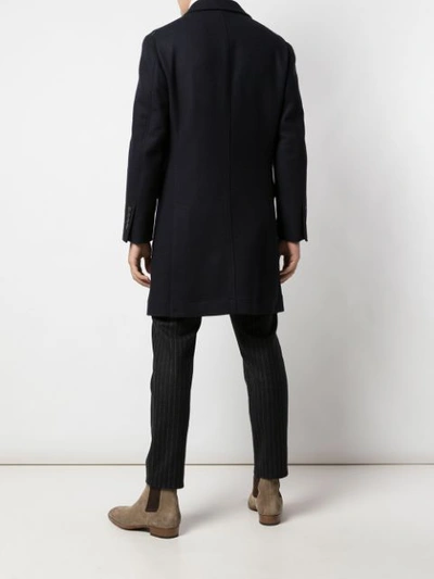 Shop Brunello Cucinelli Single-breasted Fitted Coat In Blue