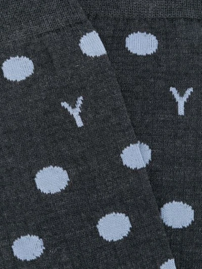 Shop Yohji Yamamoto Polka Dot Socks In Grey