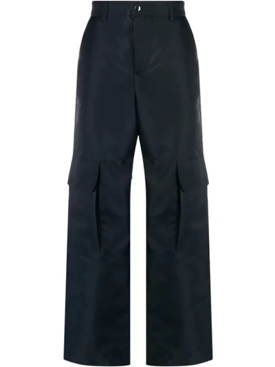 Shop Paria Farzaneh Wide-leg Cargo Trousers In Blue