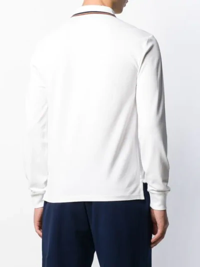 Shop Polo Ralph Lauren Long Sleeve Polo Shirt In White