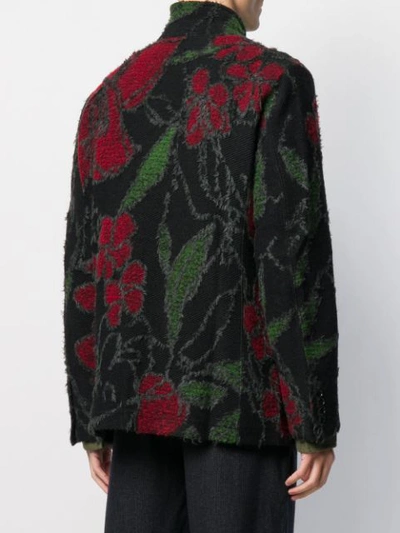 Shop Engineered Garments Knit Appliqué Jacket In Black