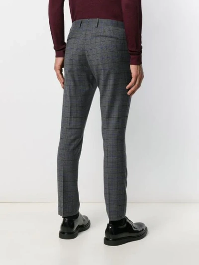 Entre Amis Slim-fit Checked Trousers In Grey