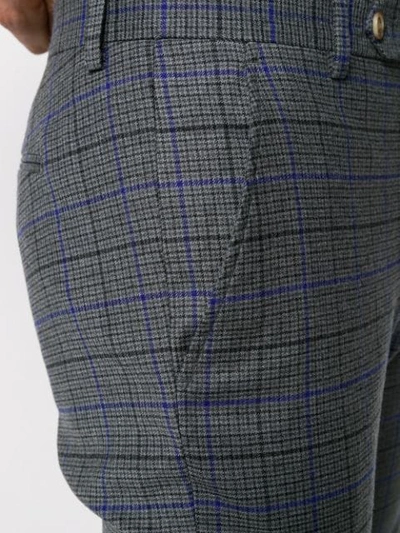 Entre Amis Slim-fit Checked Trousers In Grey