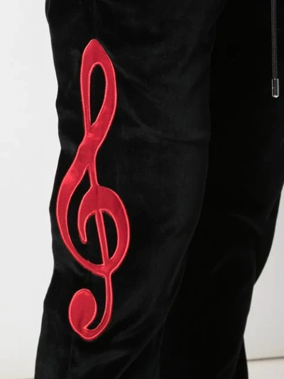 Shop Just Don The Sound Treble Clef Tearaway Trousers In Black