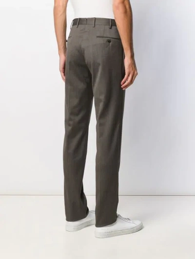 Shop Pt01 Woven Straight-leg Trousers In Grey