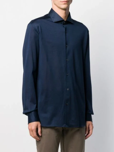 Shop Corneliani Loose-fit Plain Shirt In Blue