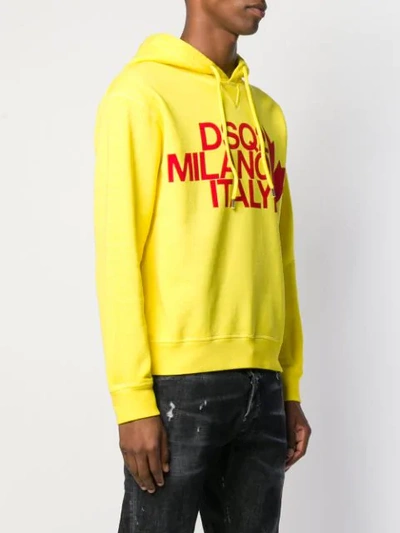 Shop Dsquared2 Milano Italy Hoodie In Yellow