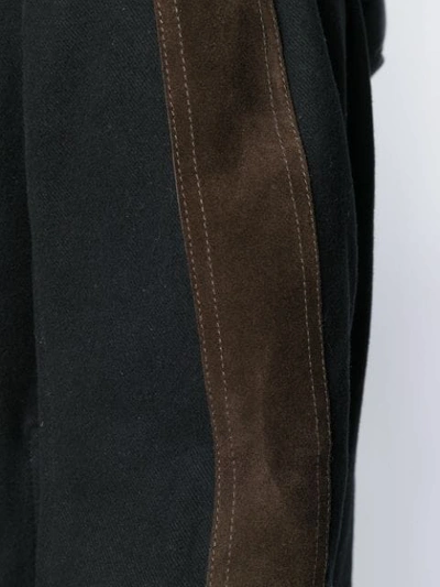 Shop Rick Owens Leather Panel Hooded Jacket In Black