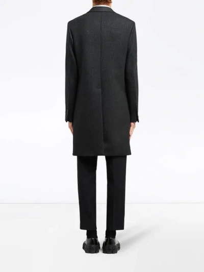 Shop Prada Button-front Coat In Black