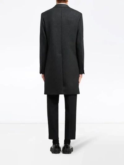 Prada Button-front Coat In Black